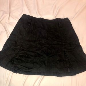 Black flare mini skirt